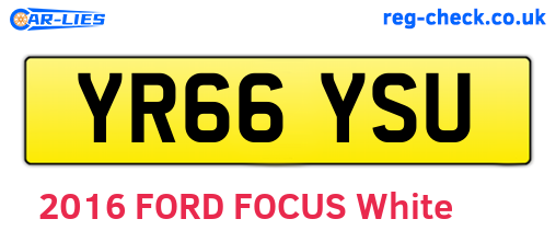 YR66YSU are the vehicle registration plates.