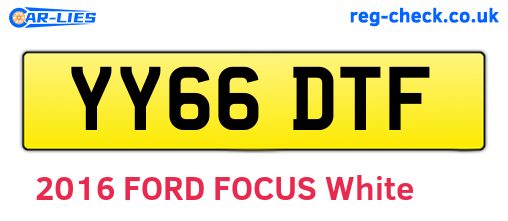 YY66DTF are the vehicle registration plates.