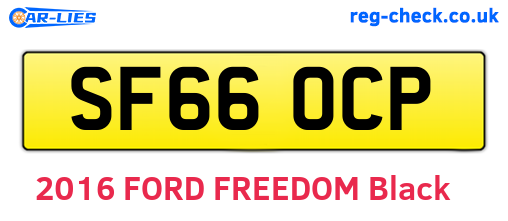 SF66OCP are the vehicle registration plates.
