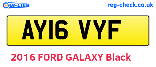 AY16VYF are the vehicle registration plates.
