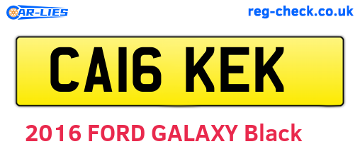 CA16KEK are the vehicle registration plates.