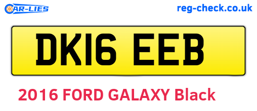 DK16EEB are the vehicle registration plates.
