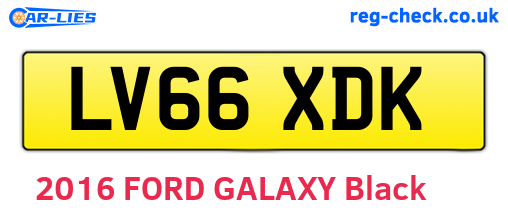 LV66XDK are the vehicle registration plates.