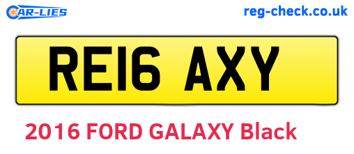 RE16AXY are the vehicle registration plates.
