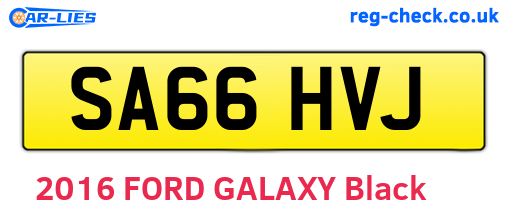 SA66HVJ are the vehicle registration plates.