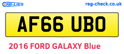 AF66UBO are the vehicle registration plates.