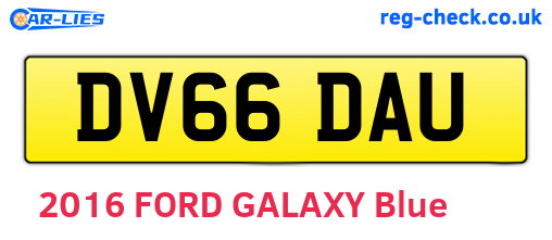 DV66DAU are the vehicle registration plates.