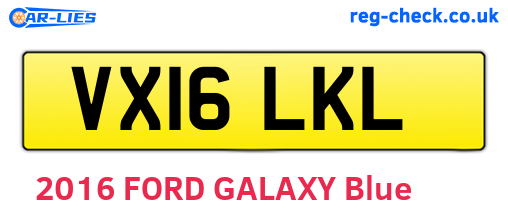VX16LKL are the vehicle registration plates.