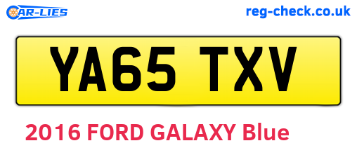 YA65TXV are the vehicle registration plates.