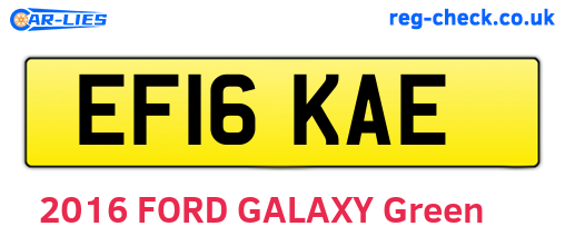 EF16KAE are the vehicle registration plates.