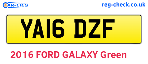 YA16DZF are the vehicle registration plates.