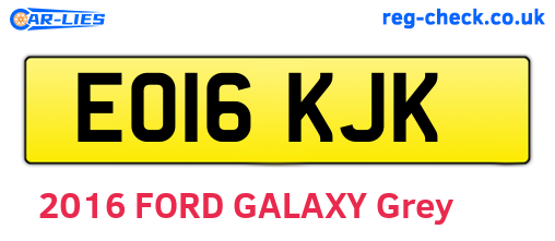 EO16KJK are the vehicle registration plates.