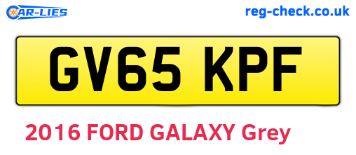 GV65KPF are the vehicle registration plates.