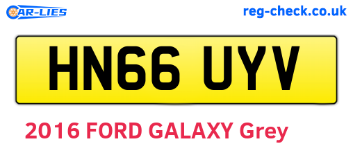 HN66UYV are the vehicle registration plates.