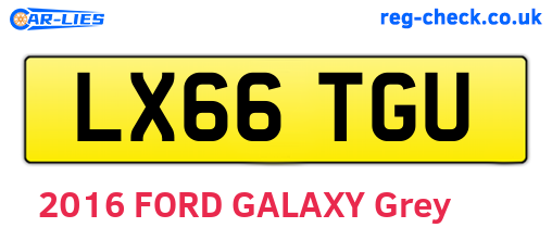 LX66TGU are the vehicle registration plates.