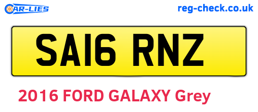 SA16RNZ are the vehicle registration plates.