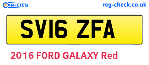 SV16ZFA are the vehicle registration plates.