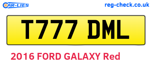 T777DML are the vehicle registration plates.