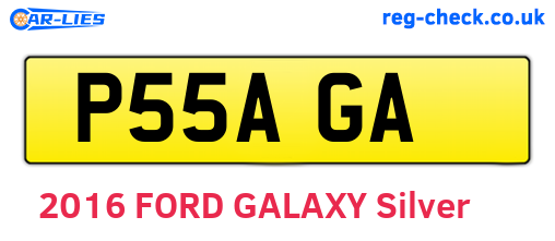 P55AGA are the vehicle registration plates.