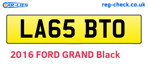 LA65BTO are the vehicle registration plates.