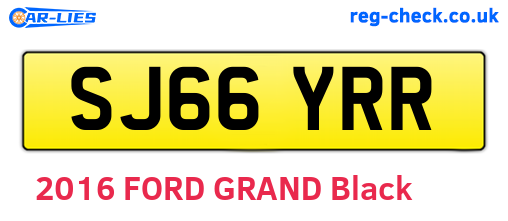 SJ66YRR are the vehicle registration plates.