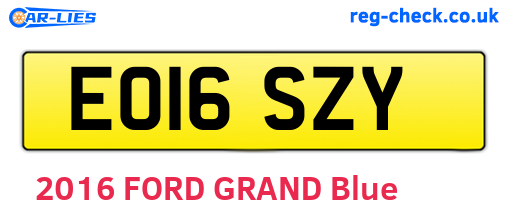 EO16SZY are the vehicle registration plates.