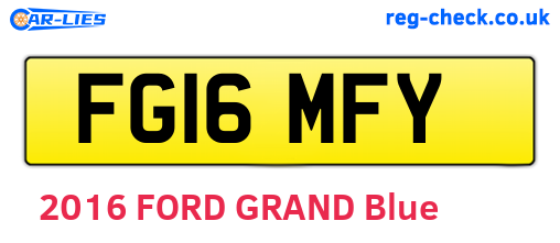 FG16MFY are the vehicle registration plates.