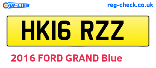 HK16RZZ are the vehicle registration plates.