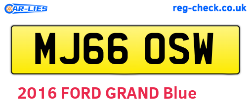 MJ66OSW are the vehicle registration plates.