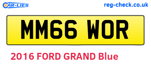 MM66WOR are the vehicle registration plates.