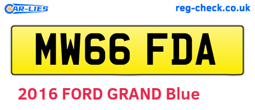 MW66FDA are the vehicle registration plates.