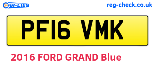 PF16VMK are the vehicle registration plates.