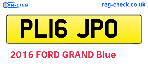 PL16JPO are the vehicle registration plates.