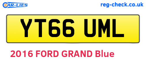 YT66UML are the vehicle registration plates.