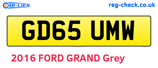 GD65UMW are the vehicle registration plates.