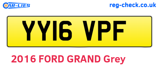 YY16VPF are the vehicle registration plates.
