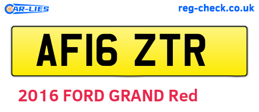 AF16ZTR are the vehicle registration plates.