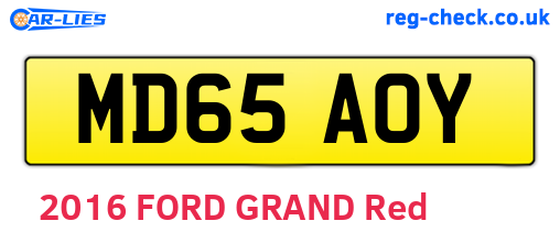 MD65AOY are the vehicle registration plates.