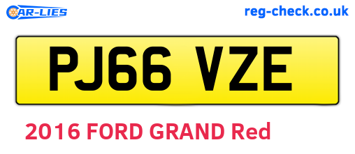 PJ66VZE are the vehicle registration plates.
