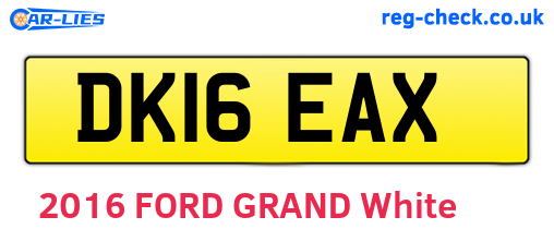 DK16EAX are the vehicle registration plates.