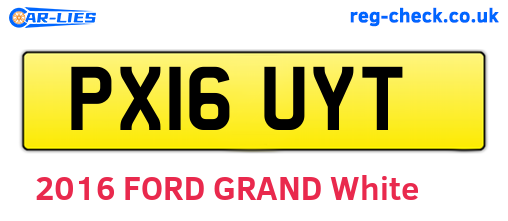 PX16UYT are the vehicle registration plates.