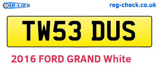 TW53DUS are the vehicle registration plates.