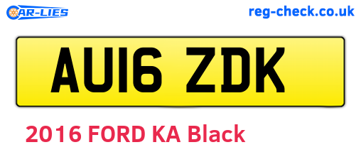 AU16ZDK are the vehicle registration plates.