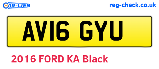 AV16GYU are the vehicle registration plates.