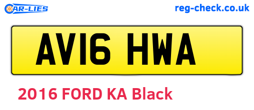 AV16HWA are the vehicle registration plates.