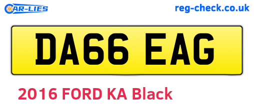 DA66EAG are the vehicle registration plates.