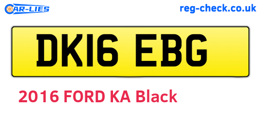 DK16EBG are the vehicle registration plates.