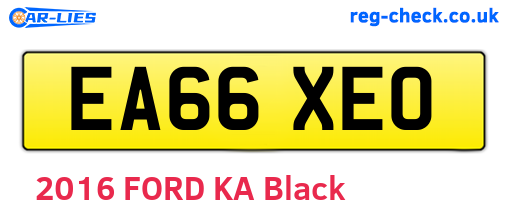 EA66XEO are the vehicle registration plates.