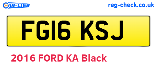 FG16KSJ are the vehicle registration plates.