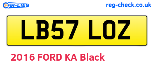 LB57LOZ are the vehicle registration plates.